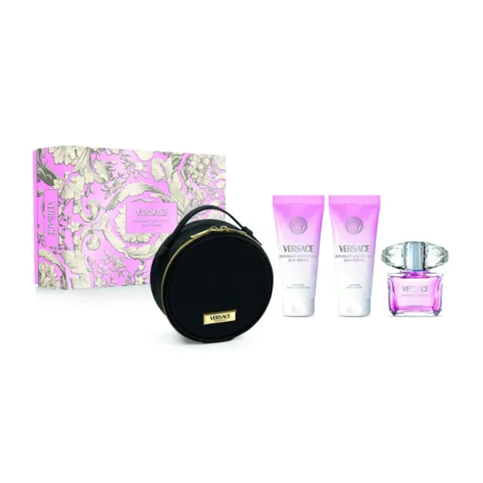 Versace Bright Crystal Eau De Toilette Spray 90ml Set 4 Pieces