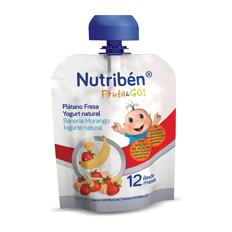 Nutribén Fruit & Go Banana, Strawberry, And Natural Yogurt 90g