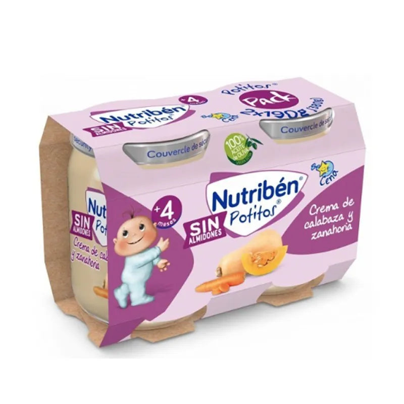Nutribén Jar Pumpkin & Carrot Cream 2 x 190 g