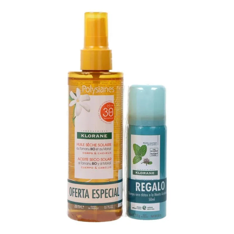 Klorane Polysianes Sun Dry Oil Spf30 200ml Set 2 Pieces
